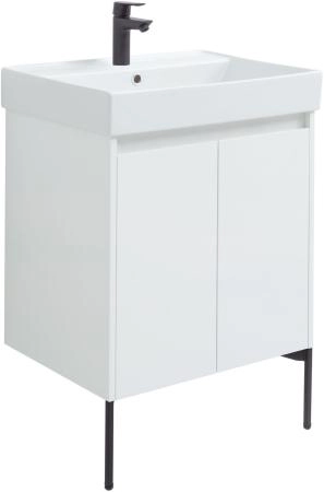 Тумба под раковину Aquanet Nova Lite 60 белый глянец (2 дверцы)