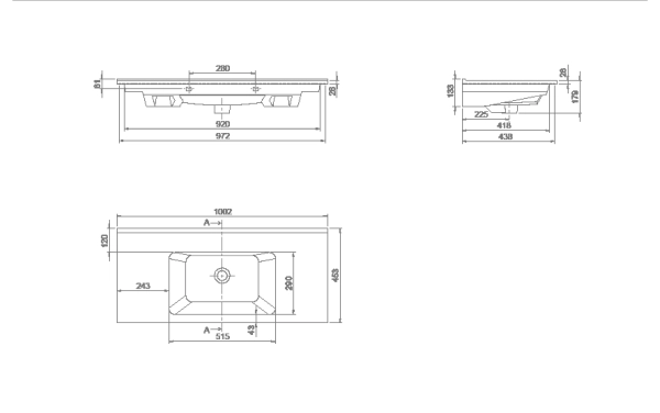 Раковина моноблок Boheme Capolda 100 876-100