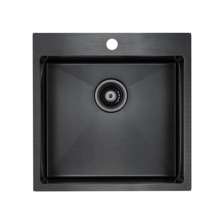 Кухонная мойка Paulmark VELTEN PM905151-GM вороненая сталь 510х510мм нерж. Сталь