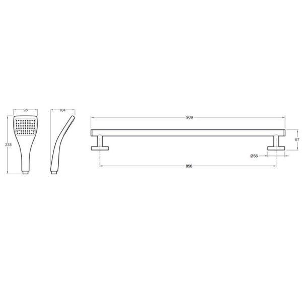 Душевой гарнитур Jacob Delafon EO E99940-CP хром