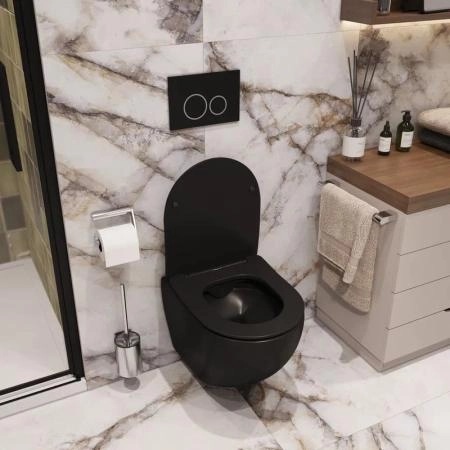 Унитаз Cerutti SPA SELLA Aria MB подвесной безободковый черный матовый CT9160 (490х360х325)