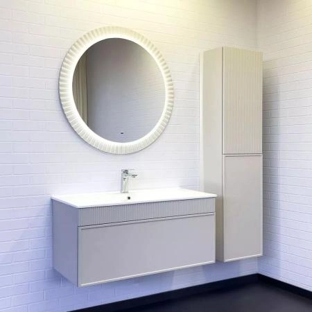 Зеркало Comforty Мадрид-90 00-00014159 светодиодная подсветка бесконтактный сенсор антизапотевание серый шёлк