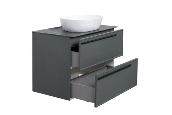 Тумба под раковину LA FENICE Elba Grigio TWIN серый 80 FNC-01-ELB-G-80-2 серый матовый зелёный матовый