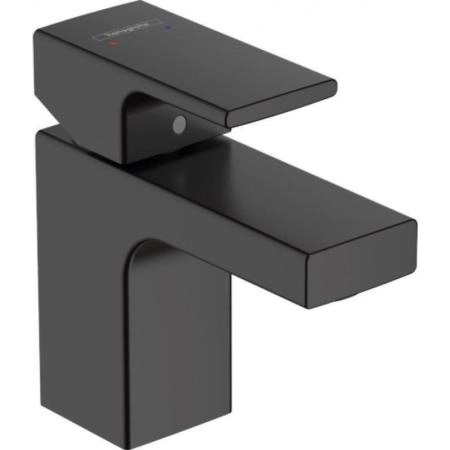 Смеситель Hansgrohe 71560670 Vernis Shape для раковины 71 мм, со сливным гарнитуром черный матовый