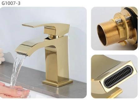 Смеситель Gappo G1007-3 для раковины золото