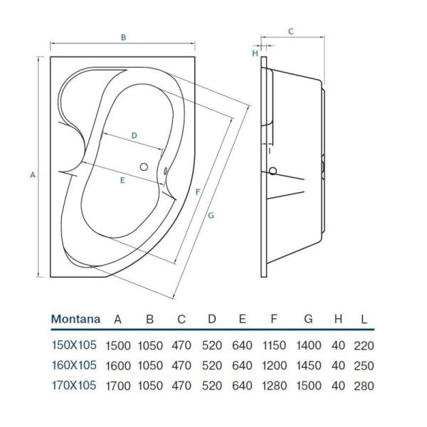 Ванна Koller Pool Montana 150х105 L акрил