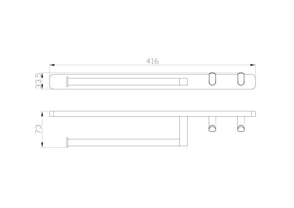 Кольцо для полотенец с 2 крючками WONZON & WOGHAND GRAFFITY, Темный графит (WW-9361)