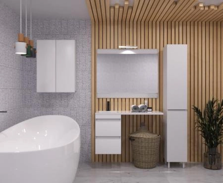 Тумба под раковину Style Line Elfante Даллас 100 Люкс белая, PLUS, подвесная