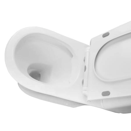 Унитаз напольный AZARIO FRETTA ROUND 650x340x770 безободковый  и сиденьем микролифт (AZ-7121)