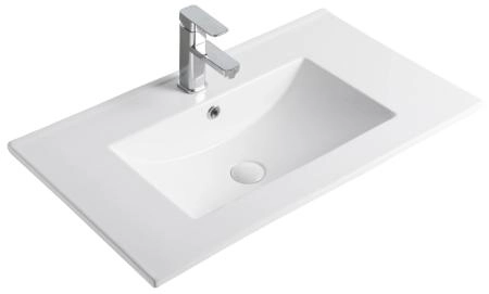 Раковина Gid 9075e 76x47 встраиваемая сверху белая