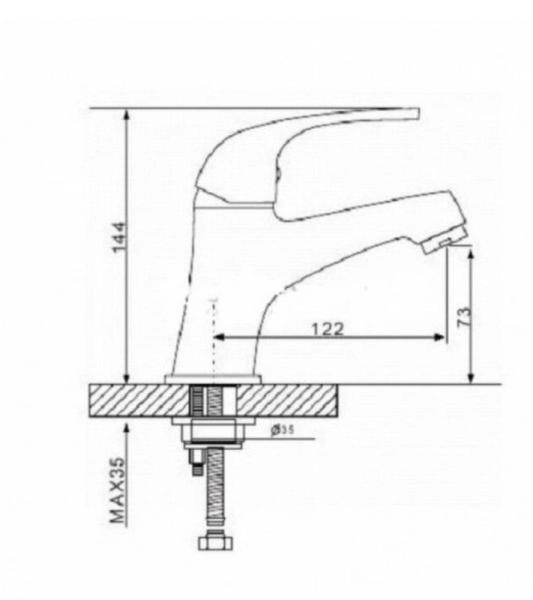 Смеситель Gappo G1035 для раковины хром