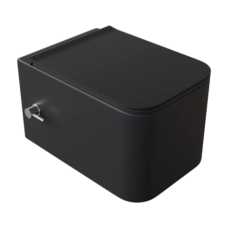 унитаз подвесной Boheme с функцией биде, Mane Черный матовый c крышкой 970-SET-2-B
