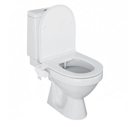 Унитаз-компакт безободковый c биде Damixa Origin Evo 421788607SC с сиденьем микролифт белый