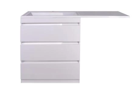 Тумба напольная Style Line Даллас 140, 3 ящика, Люкс белая