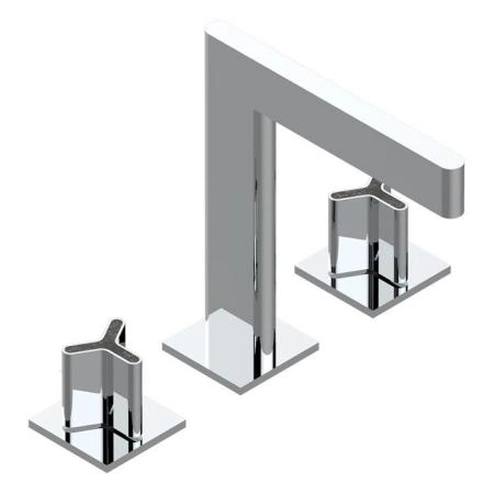 THG ICON-X CARBONE GOLD Смеситель для раковины, 3 отв., с донным клапаном, цвет: хром