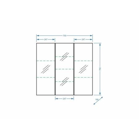 Зеркало-шкаф Stella Polar Парма 75, 3 дв.