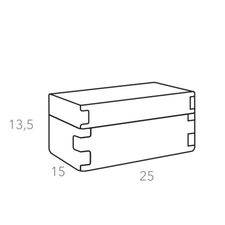 Colombo Adj Коробка Snob 25x15хH13.5см., настольная, цвет: черный/серый