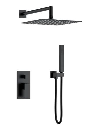Смеситель встроенный для душа Boheme QUBIC Matt Black 474-3-B