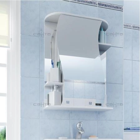 Зеркальный шкаф СаНта Лира 55 101052, цвет белый