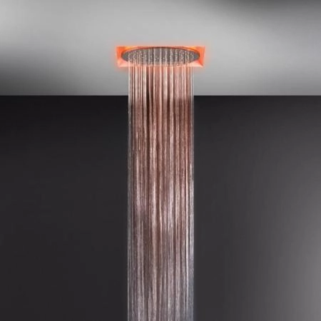 Gessi Afilo Встраиваемая душевая система 35х35см, тропический ливеньи хромотерапия, пульт упр. держатель.треб ист питания на 12B, цвет: Mirror Steel