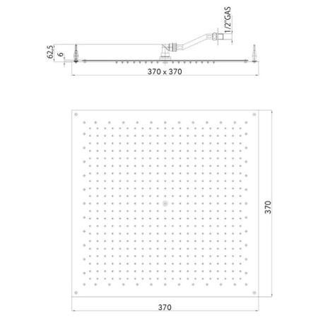 Верхний душ Bossini Paris I01603.030 370x370 мм, хром