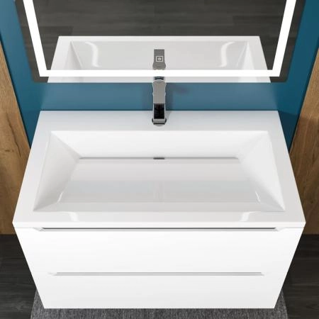 Раковина Uperwood Olivia 80 см, белая глянцевая
