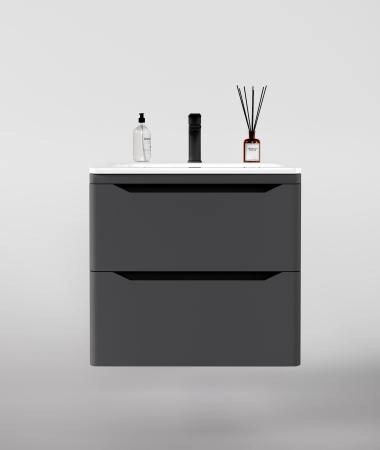 Тумба подвесная Style Line Марелла 60 (2 ящ.) Люкс антискрейтч серый, PLUS