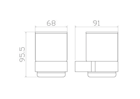 Стакан для зубных щеток с держателем WONZON & WOGHAND CARBON, Черный (WW-7721)