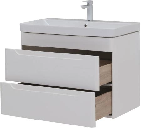 Тумба под раковину Aquanet София 80 белый глянец (2 ящика)