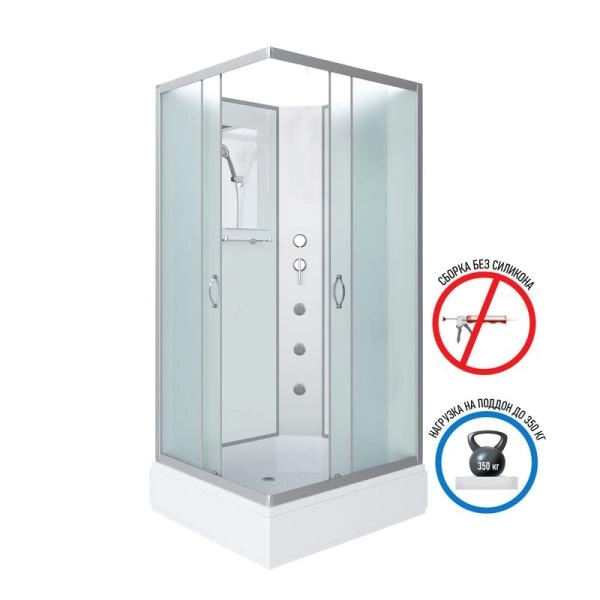 Душевая кабина Niagara NG-33084-14QBKG 1000х800х2000 средний поддон  26см стекло матовое