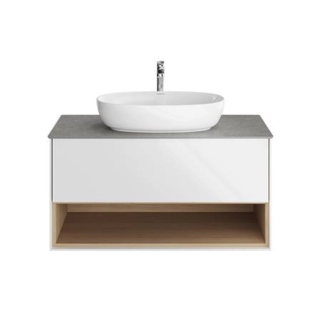 Тумба Kerama Marazzi PLAZA MODERN ПЛАЗА МОДЕРН PLB.M.100.1\WHT.V подвесная 100 белый 1 ящик + полка