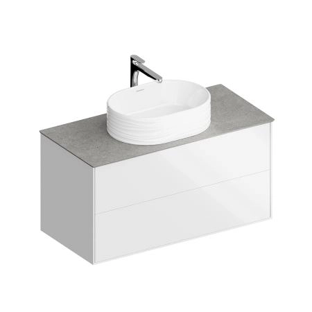Тумба Kerama Marazzi PLAZA MODERN ПЛАЗА МОДЕРН PLB.M.100.2\WHT.V подвесная 100 белый 2 ящика