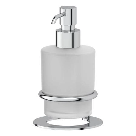 Держатель с дозатором жидкого мыла настольный матовое стекло;  ARTWELLE Harmonie AWE 003 хром