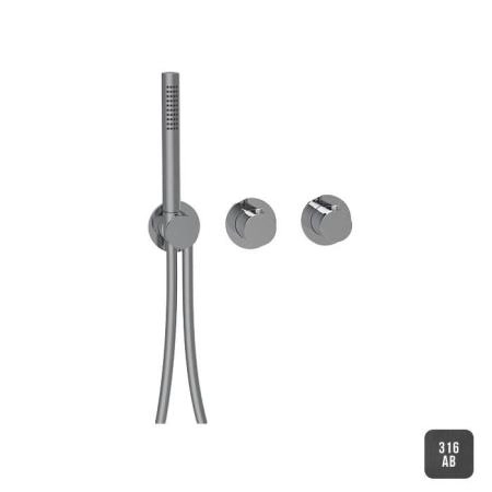 Almar 316 Stainless Steel Смеситель для душа, настенный, термостатический, цвет: Absolute Black. AB316