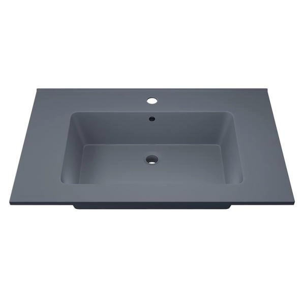 Раковина кварцевая Uperwood Parma Quartz, 75 см, серая матовая, бетон