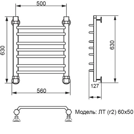 Полотенцесушитель водяной Ника Trapezium ЛТ (г2) 60/50