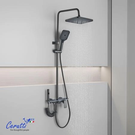 Душевая стойка Ceruttispa ARRIGO цвет графит