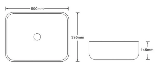 Раковина SantiLine SL-7029 50x39,5 на столешницу керамическая под мрамор