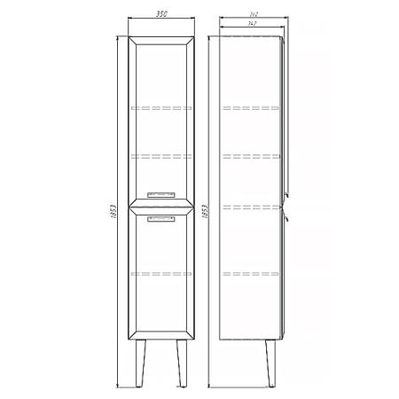 Шкаф-колонна Comforty Империя-35 00-00014791 белый глянец