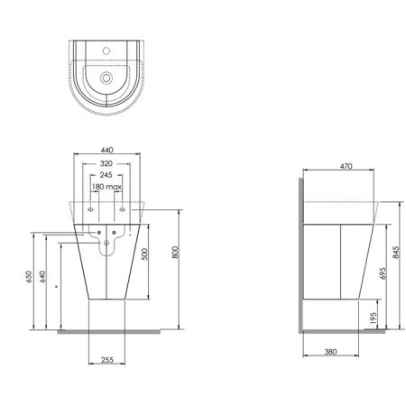 Azzurra Forma Тумба подвесная 50х47х65см, с 2 дверцами, с раковиной, цвет: Cement