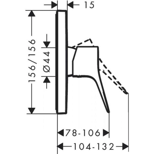 Смеситель Hansgrohe 75615700 Vivenis для 1 потребителя, (внешняя монтажная часть) матовый белый