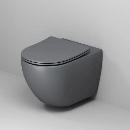 Унитаз Grossman GR-4411GMS Color (550*365*395) СЕРЫЙ МАТОВЫЙ подвесной Безободковый