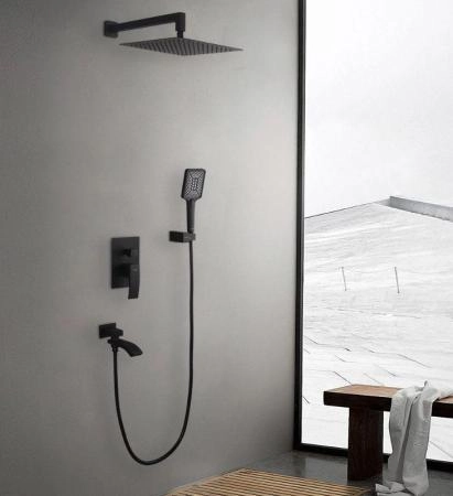 Душевая система Gappo G7107-6 встраиваемая для ванны с изливом черная