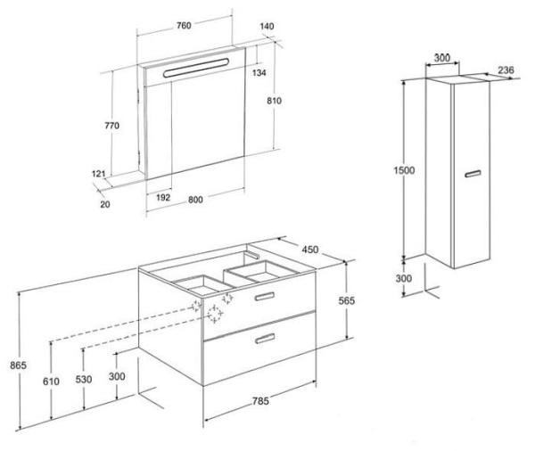 Тумба под раковину Roca Victoria Nord 80 ZRU9000031 цвет венге