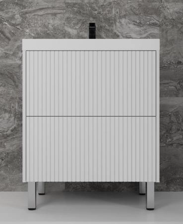Тумба напольная Style Line Стокгольм 70, Classic 70, (2 ящ.) белый рифленый софт, PUSH