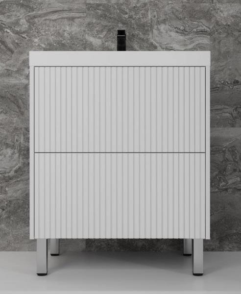 Тумба напольная Style Line Стокгольм 70, Classic 70, (2 ящ.) белый рифленый софт, PUSH