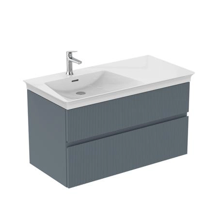 Ideal Standard Finesse Тумба с раковиной 100x50см, подвесная, SX, 2 ящика, 1 отв., цвет: пепельно-голубой матовый