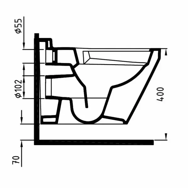Унитаз Bien NEPTUN подвесной безободковый с форсункой биде со встроенным смесителем сиденье микролифт NPKA052N1VE0W5000