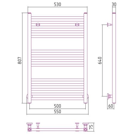 Полотенцесушитель Сунержа Модус 550x807 водяной