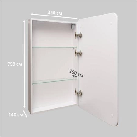 Зеркало Style Line-шкаф Каре 40*80 универсальное с подсветкой, сенсор с диммером на зеркале